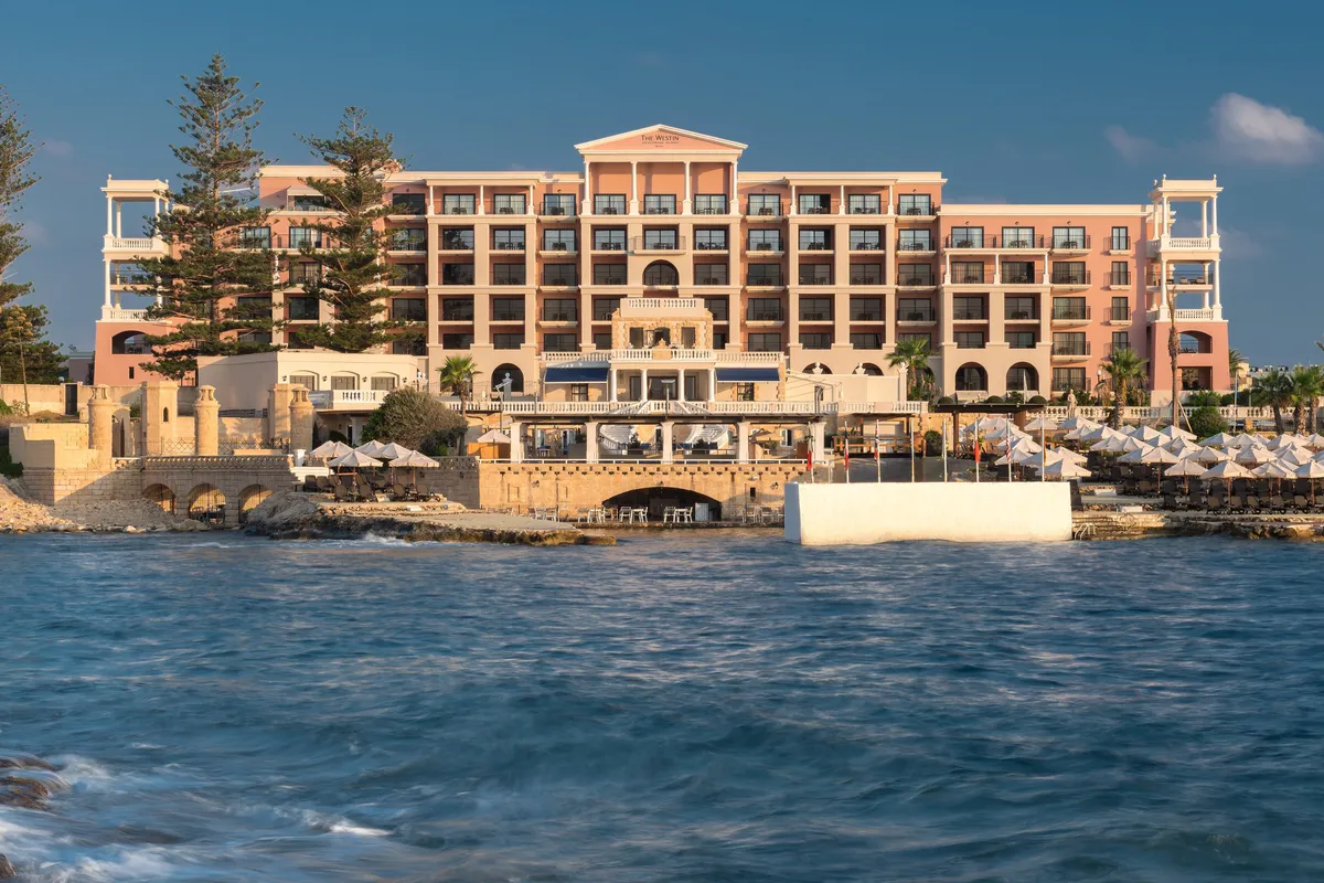 The Westin Dragonara Resort Seafront exterior of The Westin Dragonara Resort, venue for the Trauma Through the Lifespan psychiatric conference in St Julian's, Malta
